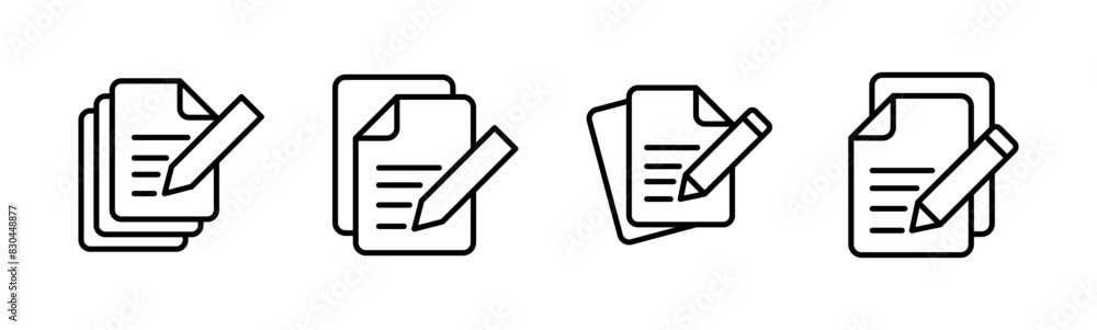 Poster note icon set. notepad icon vector. edit file. write icon