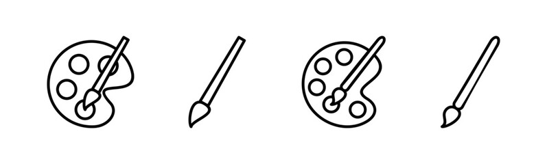 Paint icon set. paint brush icon vector. paint roller icon vector