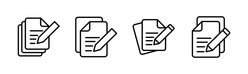 Note icon set. notepad icon vector. edit file. write icon