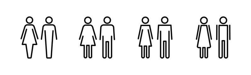 Man and woman icon set. male and female symbol