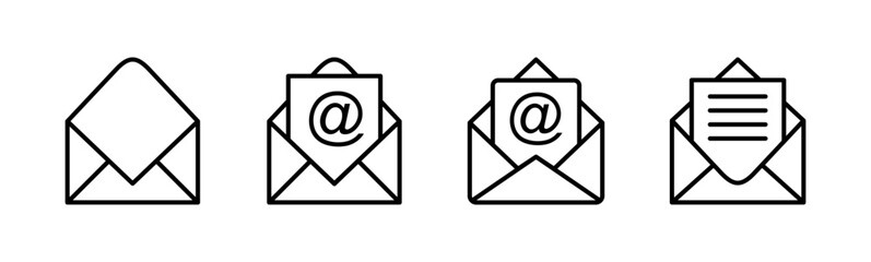 Mail icon set. email icon vector. E-mail icon. Envelope illustration