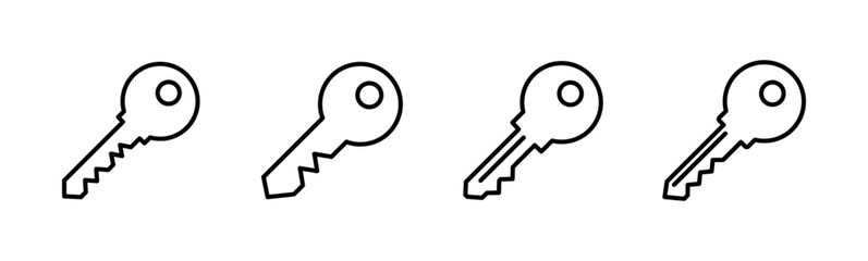 Key icon set. Key vector icon. Key symbol