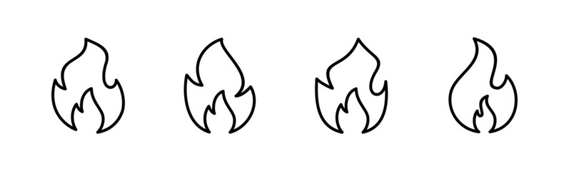 Fire icon set. fire vector icon