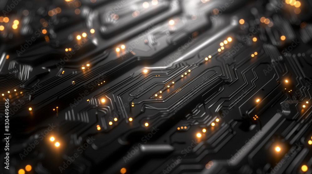 Poster futuristic tech wallpapers with glowing circuit line patterns, abstract background