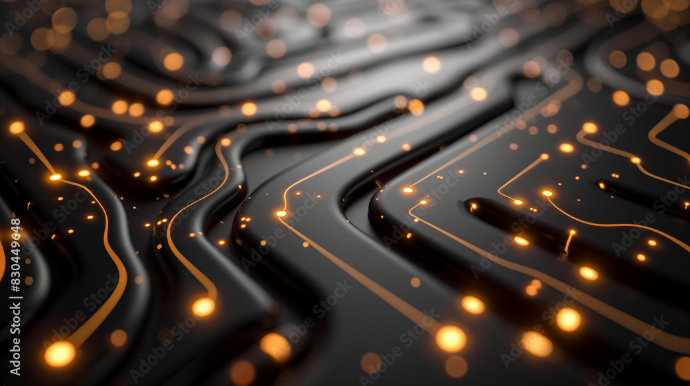 Poster futuristic tech wallpapers with glowing circuit line patterns, abstract background