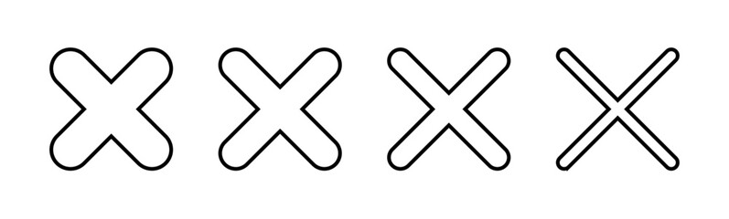 Fototapeta premium Close icon set. Delete icon vector. cross sign