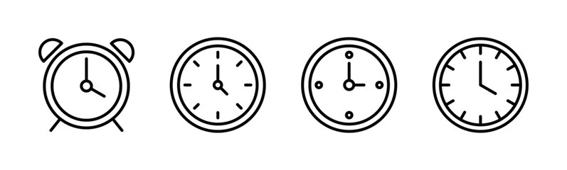 Clock icon set. Time icon vector. watch icon symbol