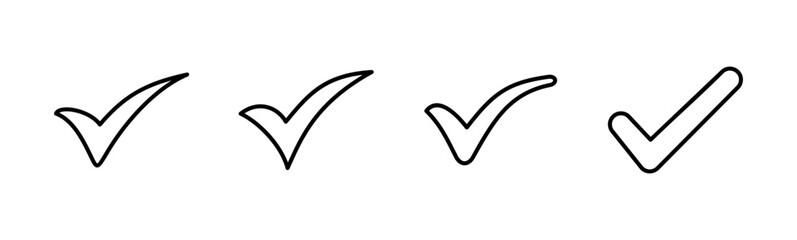 Check mark icon set. Check mark icon. Tick mark symbol vector