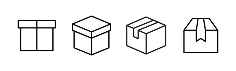 Box icon set. box vector icon, package, parcel