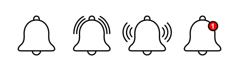 Bell Icon set. Notification icon for your web site design