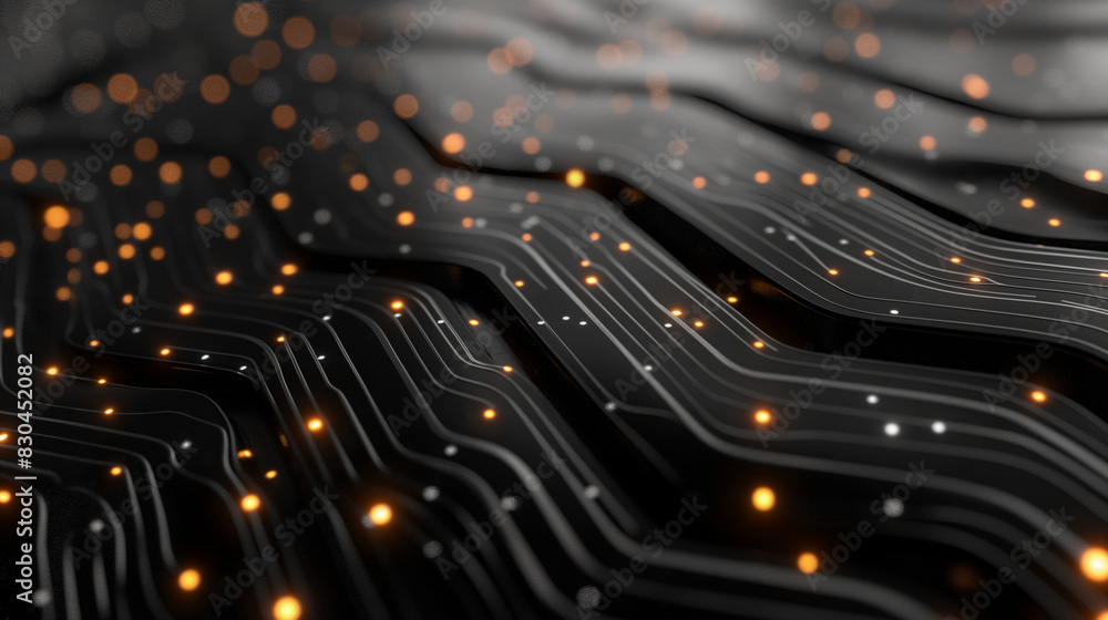 Poster futuristic tech wallpapers with glowing circuit line patterns, abstract background