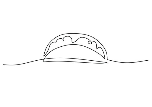 recommend clip art: One continuous single line of taco hand drawn isolated on white background. Mexican food tacos.