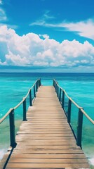 Beach sea floating bridge outdoors horizon nature.