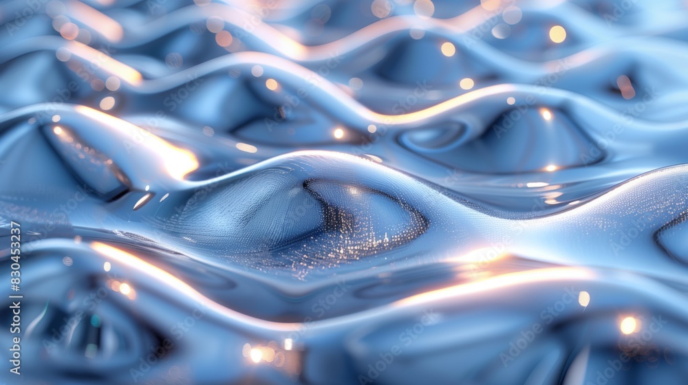 Poster abstract metallic fluid surface with reflections. captivating abstract background featuring a metall