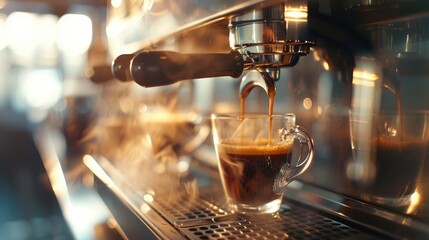 Department store sold coffee making machine with blurred image
