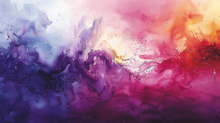 Fototapeta premium A colorful painting of a galaxy with purple, blue, and red hues