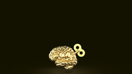 The Brain wind up for Business or medical concept 3d rendering..