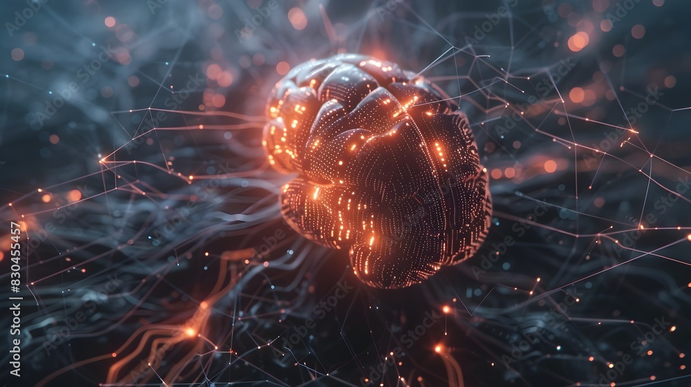 Poster glowing cosmic energy sphere erupting with fiery particles and dynamic fractal patterns