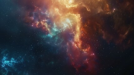 Otherworldly Scene: Nebulae and Galaxies in the Cosmic Void