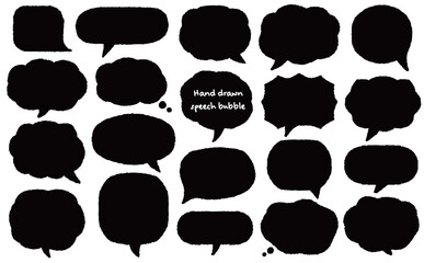 シンプルな手描きの吹き出しイラスト素材