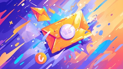 Illustration of a vibrant comic style 2d icon portraying a whimsical address book complemented by a contact note sign pictogram The design captures a playful notebook business concept with a