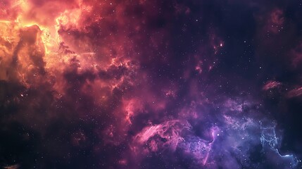 Naklejka premium Galactic Wonders: Nebulae and Galaxies in an Abstract Space Scene