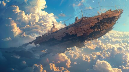 SHIPWRECK SITUATED ON TOP OF THE SKY