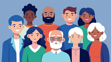 People from all walks of life were represented from students to retirees all coming together for a common cause.. Vector illustration