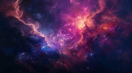 Cosmic Beauty: Abstract Background with Nebulae and Galaxies
