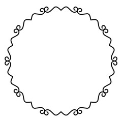 Aesthetic black ornamental round border