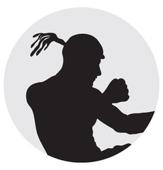 muay thai sports avatar profile silhouette