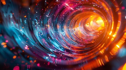 Obraz premium Abstract swirling pattern with vibrant colors, creating a sense of energy and movement.