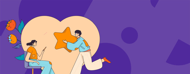 Happy Valentine's Day flat character vector concept business hand drawn illustration
