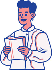 Minimalist Illustration of a Smiling Man