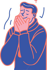 Minimalist Illustration of a Smiling Man