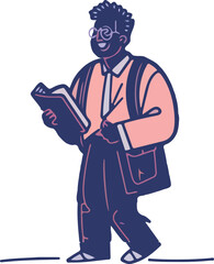 Minimalist Illustration of a Smiling Man