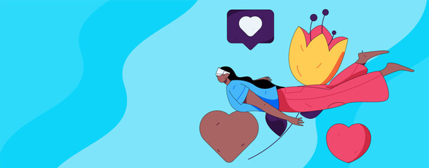 Happy Valentine's Day flat character vector concept business hand drawn illustration
