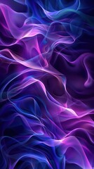 Obraz premium Abstract Art Blending Two Different Patterns, One with Vibrant Purple Swirls and the Other With a Blue and Pink Mosaic.