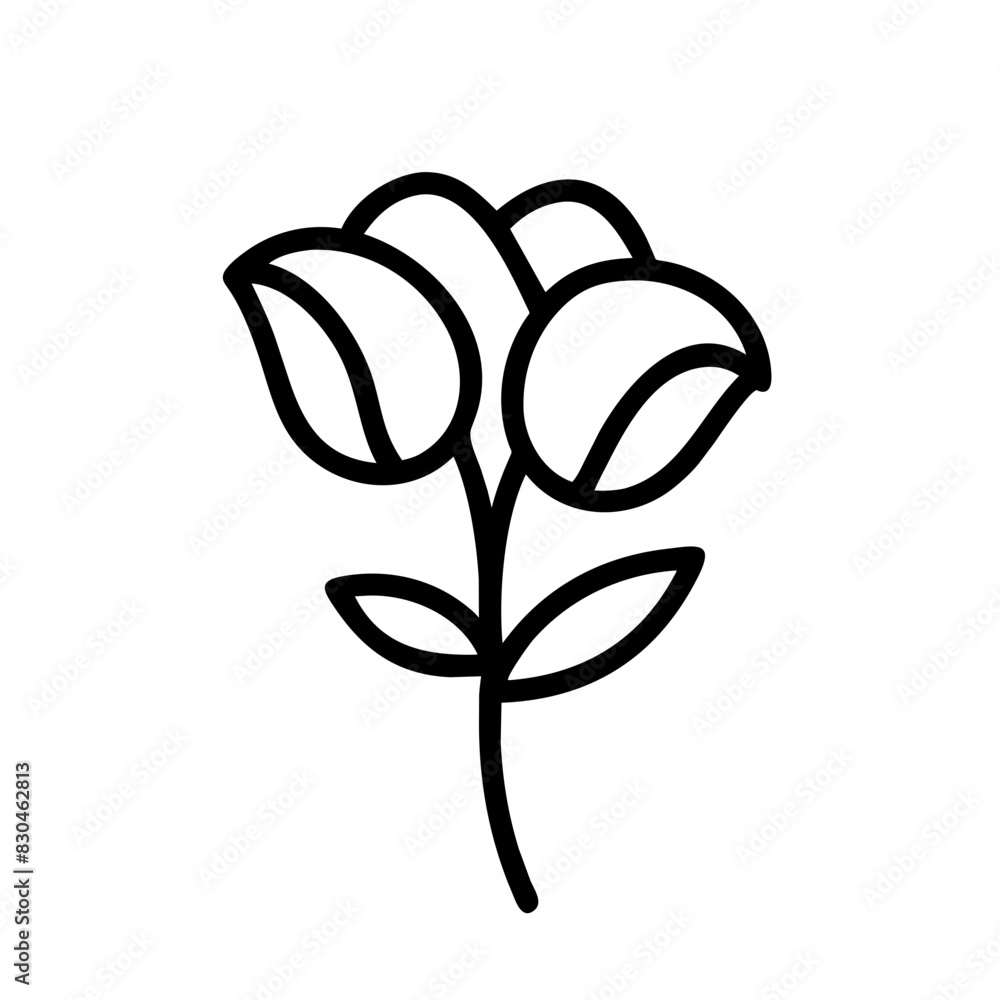 Sticker flowers icon outline