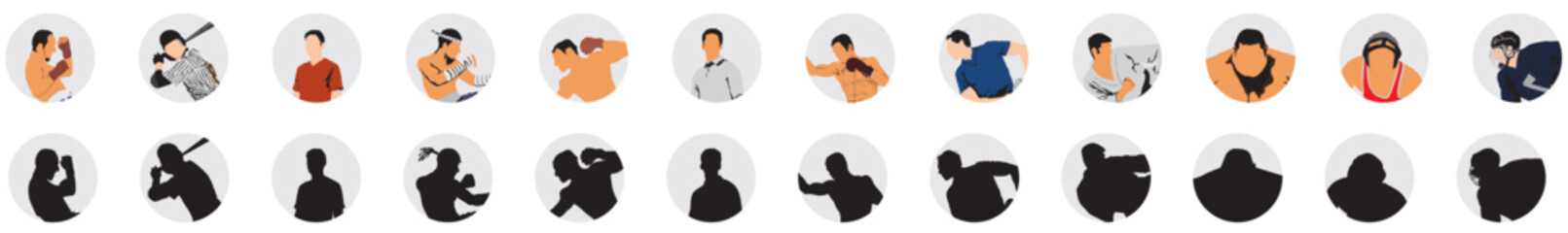 sports avatar profile set