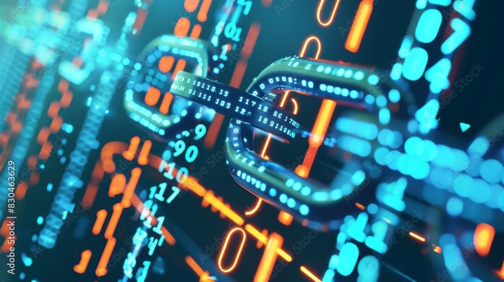 Fototapete abstract digital background with binary code and ai algorithms: visual representation of machine lea
