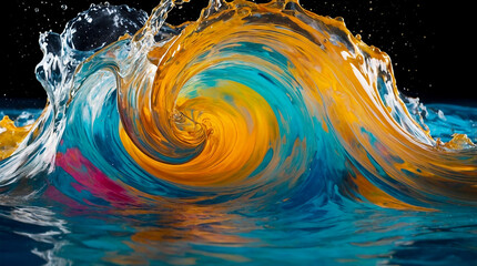 Obraz premium Dynamic Liquid Wave Backgrounds with Vivid Color Splashes