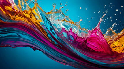 Obraz premium Dynamic Liquid Wave Backgrounds with Vivid Color Splashes