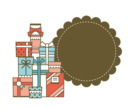 Pastel-colored illustration of a pile of gifts and title space