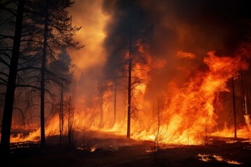 Forest fire bonfire flame.