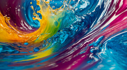 Obraz premium Dynamic Liquid Wave Backgrounds with Vivid Color Splashes