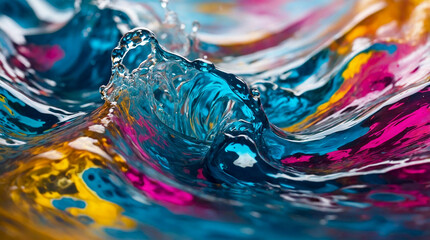 Obraz premium Dynamic Liquid Wave Backgrounds with Vivid Color Splashes