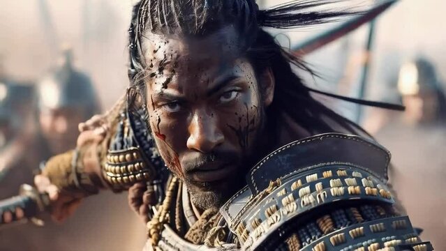 AI Generated Art of Fierce Samurai
