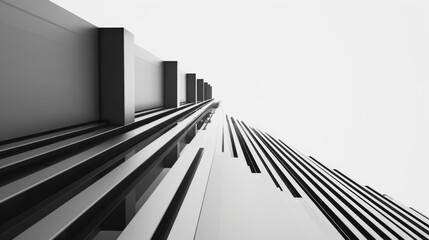 Minimalistic Abstract Architecture Concept Desktop Wallpaper: Sleek and Sophisticated Composition with Clean Lines, Geometric Shapes, Monochromatic Palette, and Modern Design Elements