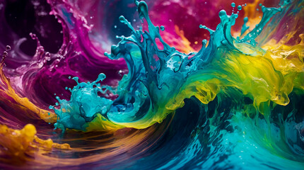 Obraz premium Dynamic Liquid Wave Backgrounds with Vivid Color Splashes